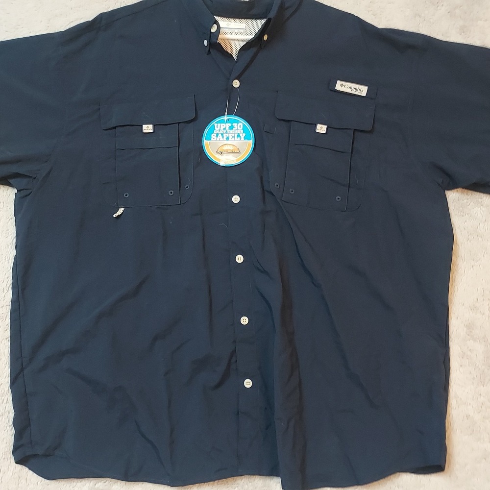 Columbia Men’s Short Sleeve Button-Down Shirt Navy